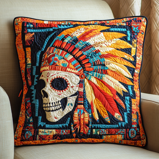 Native American Skull DAI301224170 Quilted Pillow Case