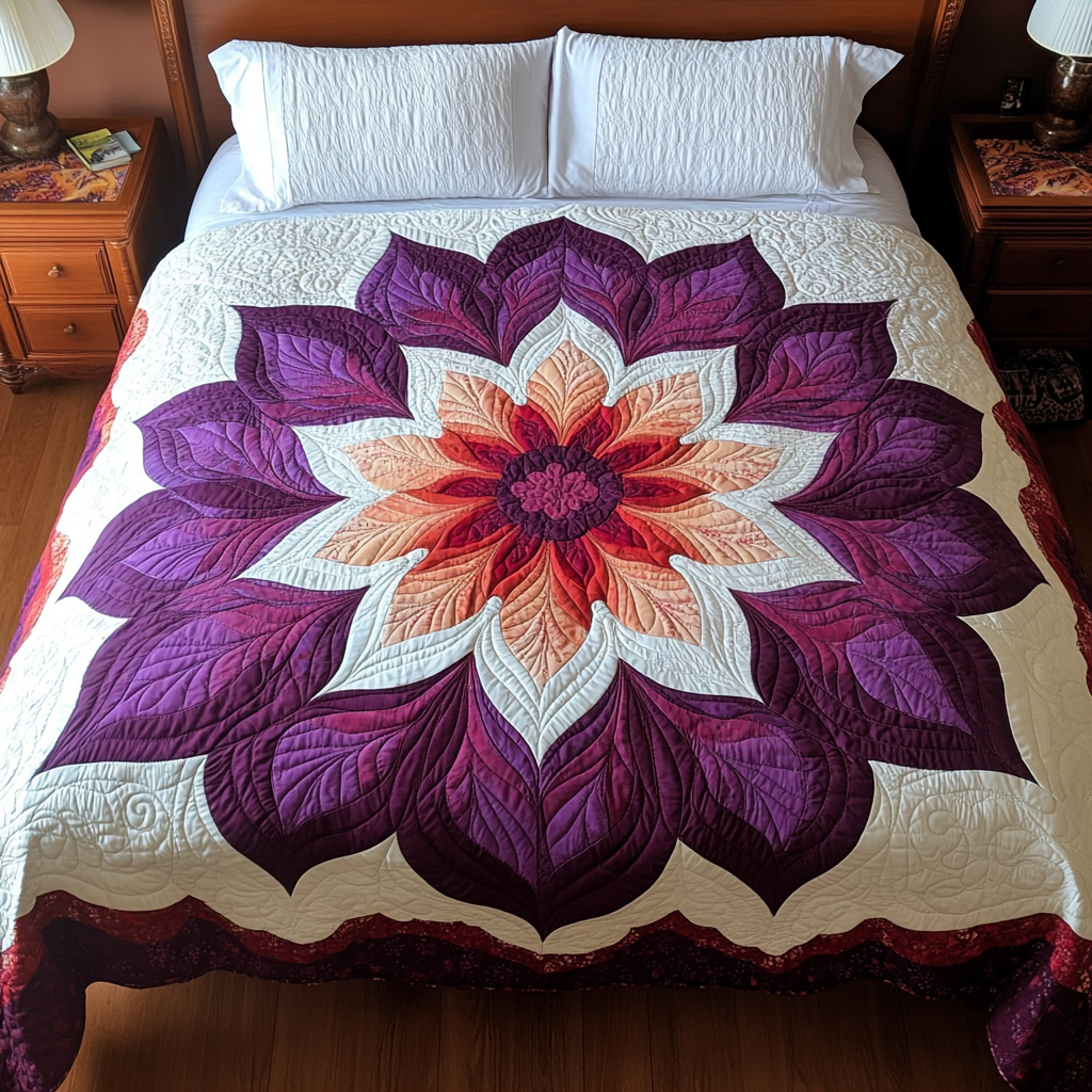 Purple Flower TAI181024013 Quilt Blanket