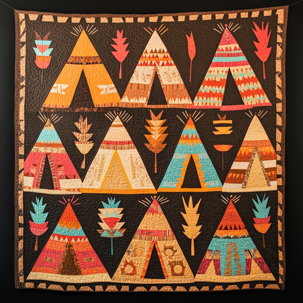 Native American Teepee DAI230924069 Quilt Blanket