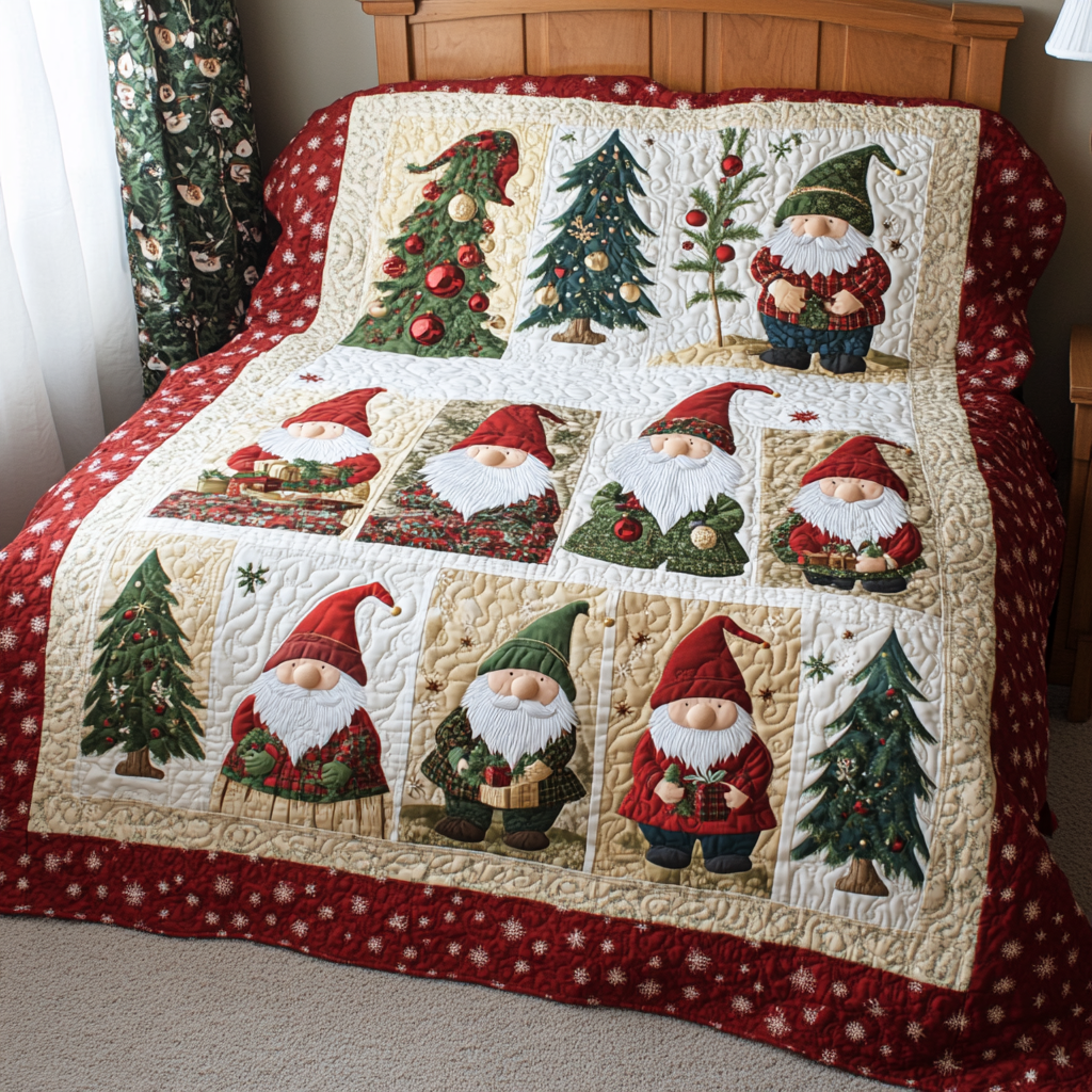 Christmas Gnome TAI201124404 Quilt Blanket