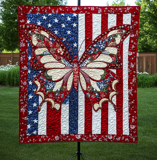 Patriotic Butterfly DAI190225066 Quilt Blanket