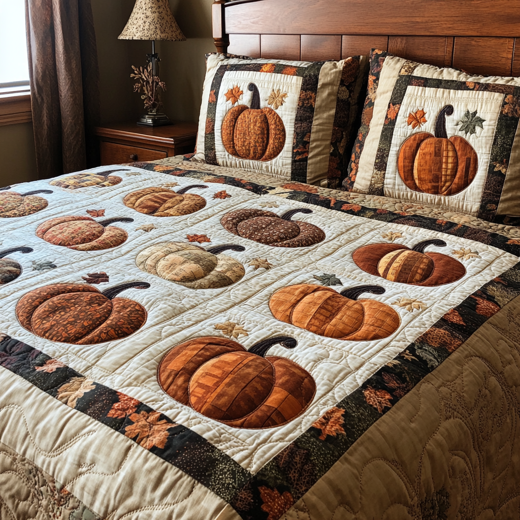 Pumpkin TAI021024227 Quilt Bedding Set