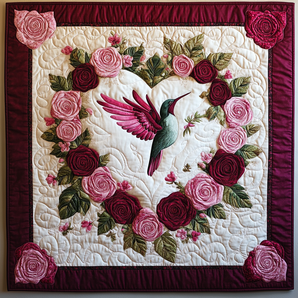 Rose Hummingbird DAI241224436 Quilt Blanket