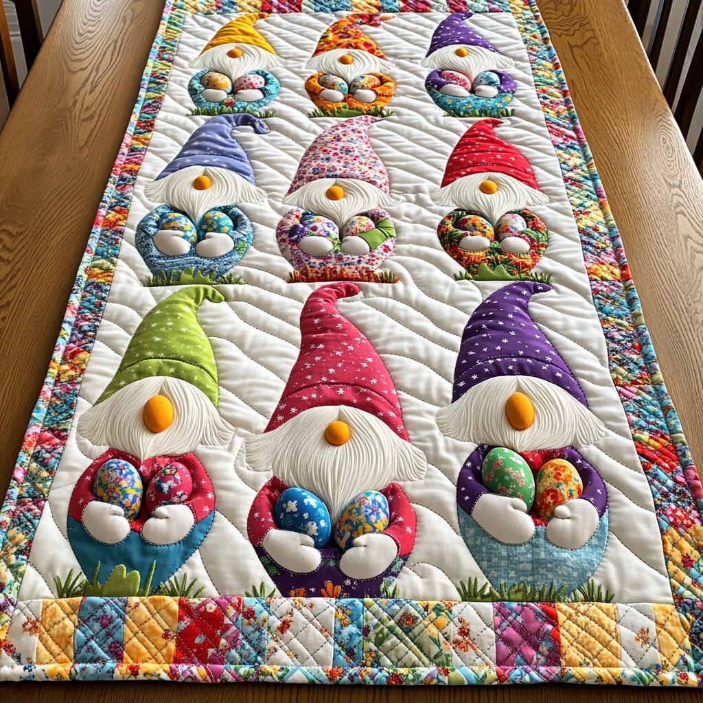 Easter Gnome DAI090125296 Quilted Table Runner