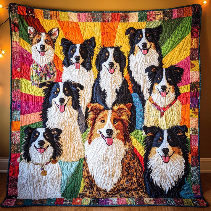 Border Collie TAI181024063 Quilt Blanket Charming Favor