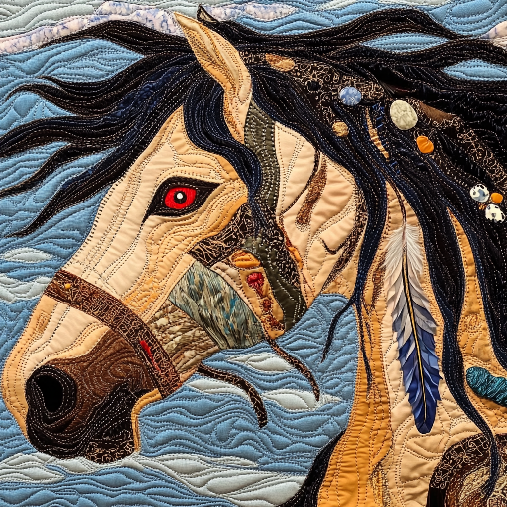 Native Horse CLA040124091 Quilt Blanket