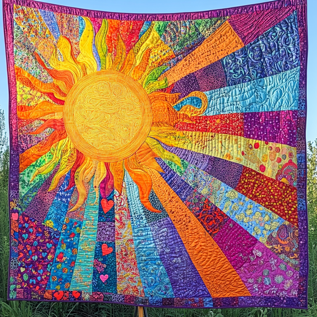 Hippie Sun TAI021024278 Quilt Blanket