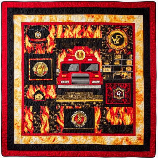 Firefighter Truck TAI101224215 Quilt Blanket