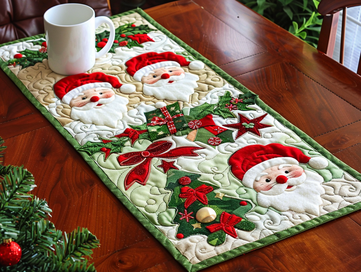 Christmas Santa TAI010824014 Quilted Table Runner