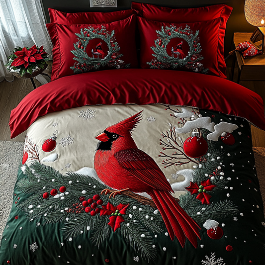 Christmas Cardinal TAI201124254 Quilt Bedding Set