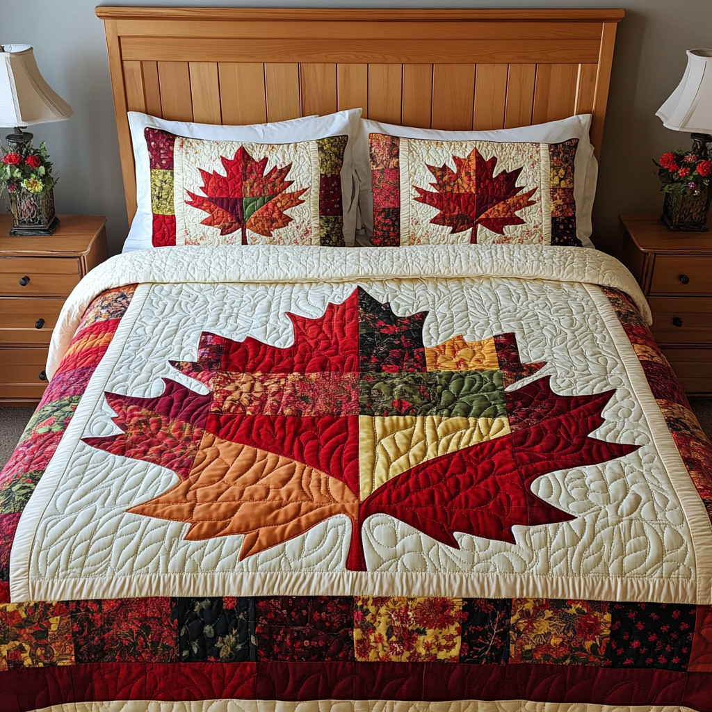 Maple Leaves DAI280824114 Quilt Bedding Set