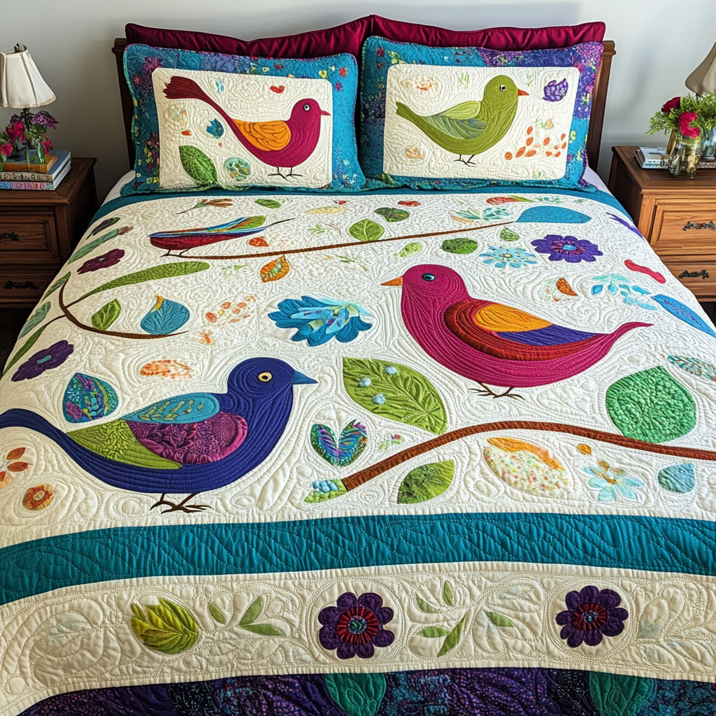 Bird DAI280824005 Quilt Bedding Set