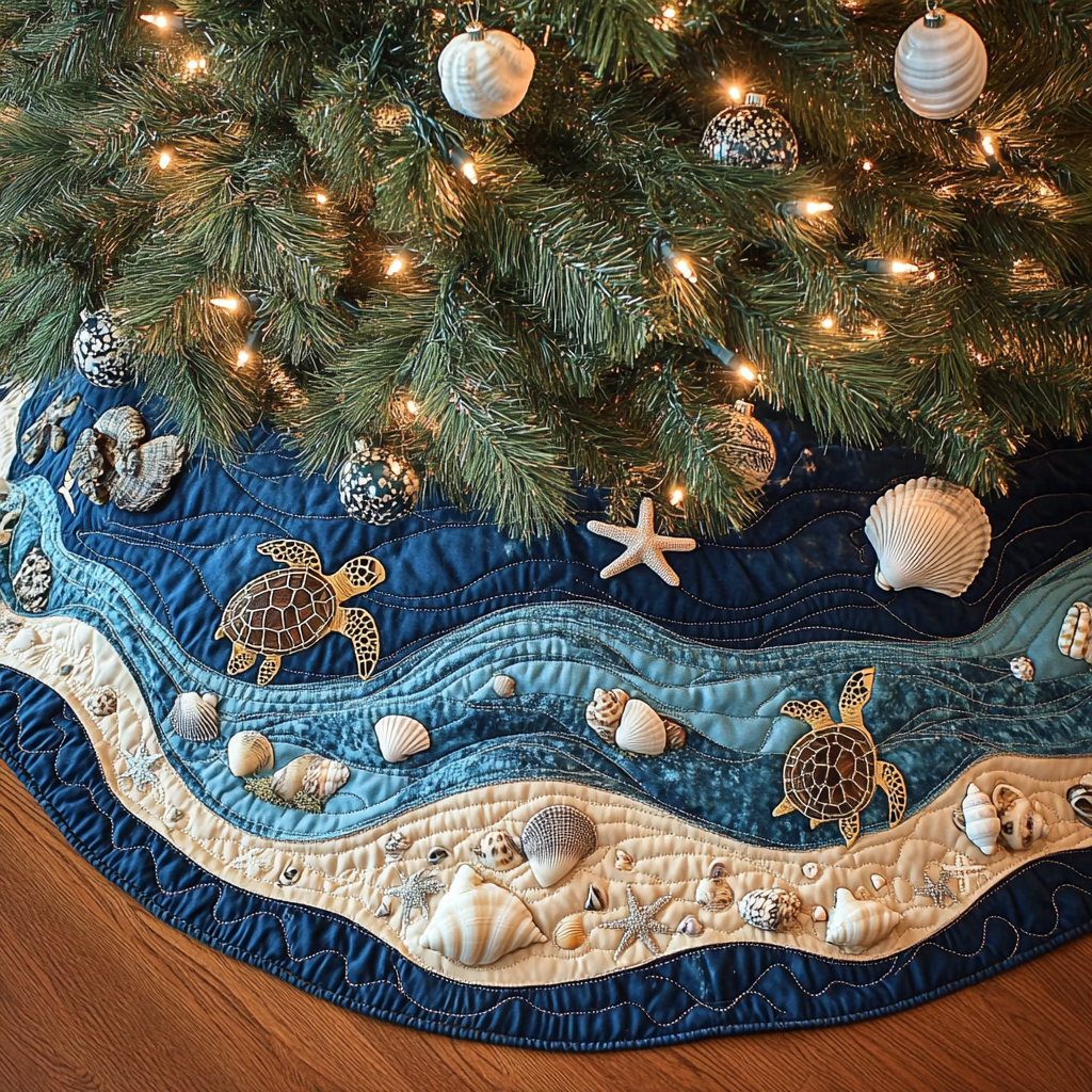 Sea Turtle TAI201124496 Quilted Tree Skirt