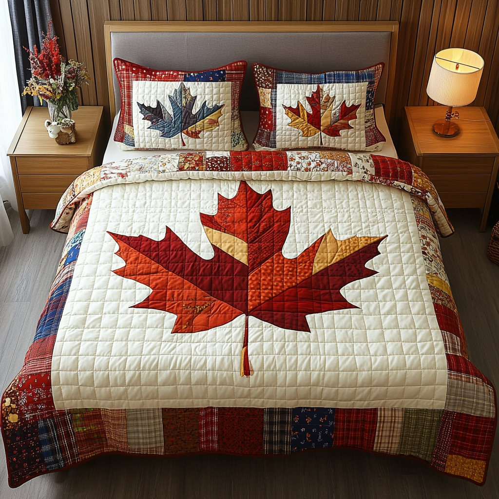 Maple Leaves DAI040924013 Quilt Bedding Set