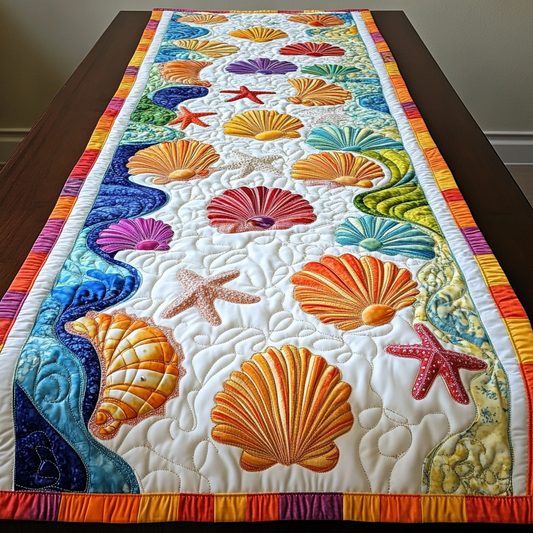 Seashell And Starfish DAI200125353 Quilted Table Runner