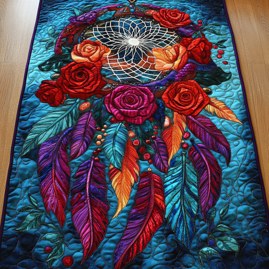 Flower Dreamcatcher DAI110225337 Quilted Table Runner