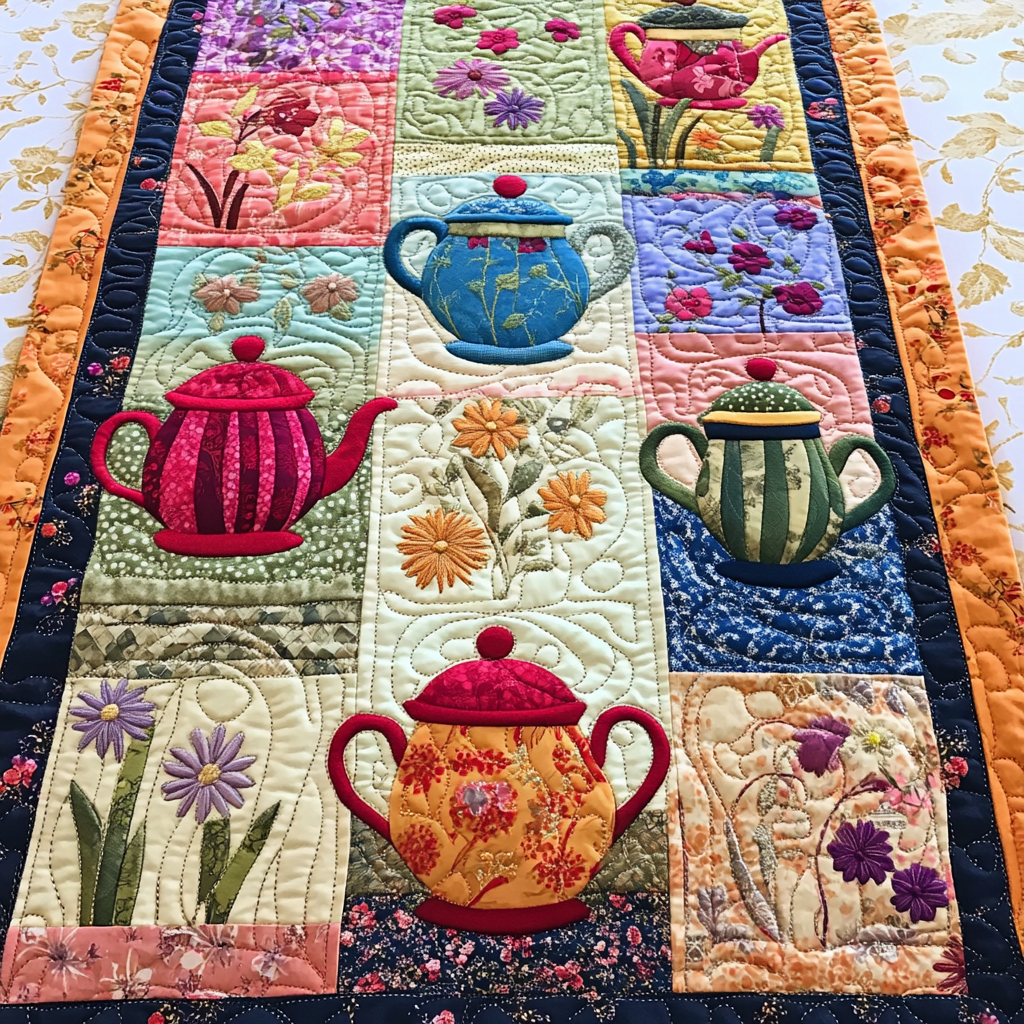 Teapot TAI041024315 Quilted Table Runner