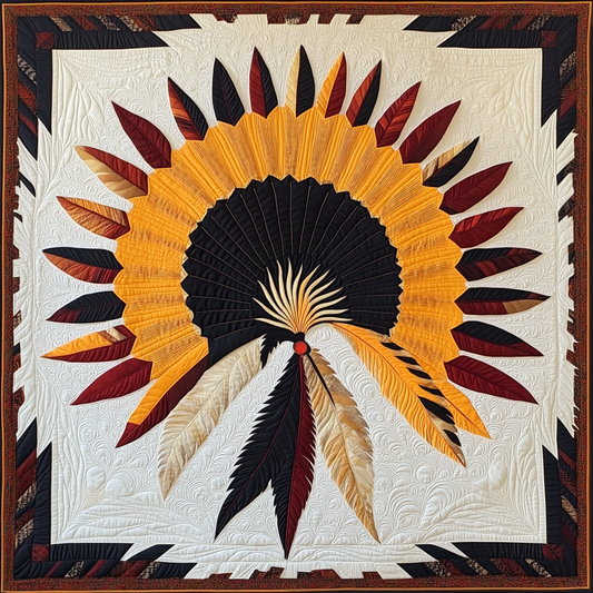 Native American Feather Fan DAI101224075 Quilt Blanket