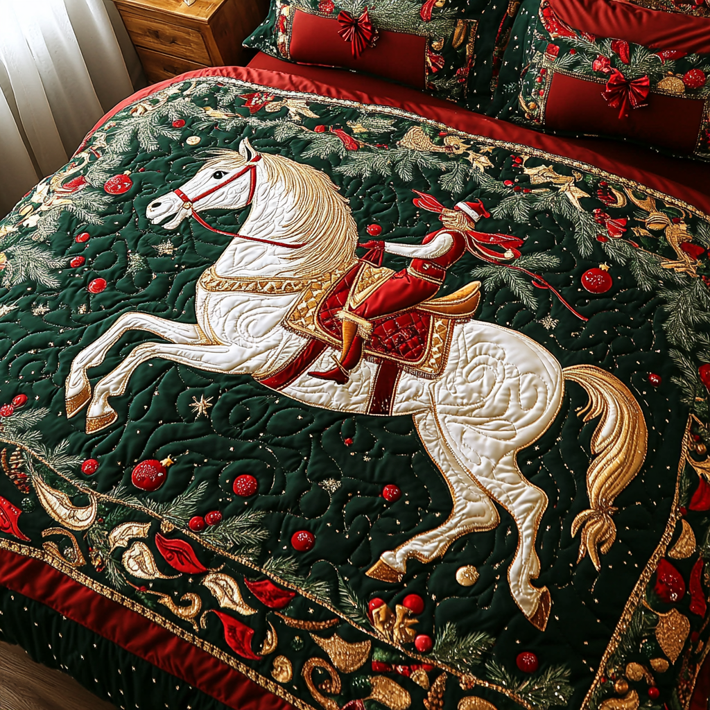 Majestic White Horse TAI101224372 Quilt Bedding Set