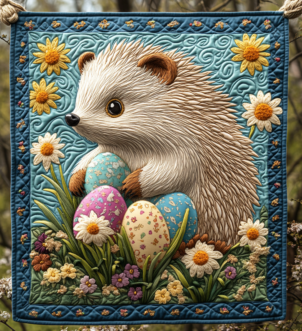 Easter Hedgehog DAI090125248 Quilt Blanket