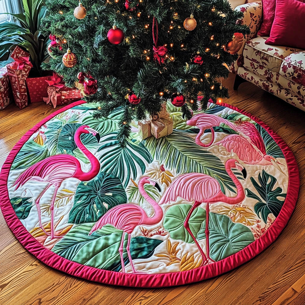 Flamingo TAI101224651 Quilted Tree Skirt