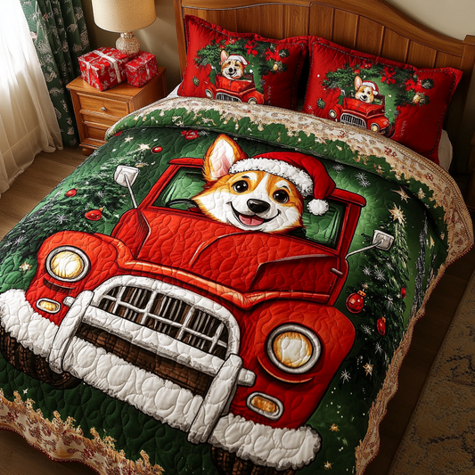 Christmas Corgi TAI111124151 Quilt Bedding Set