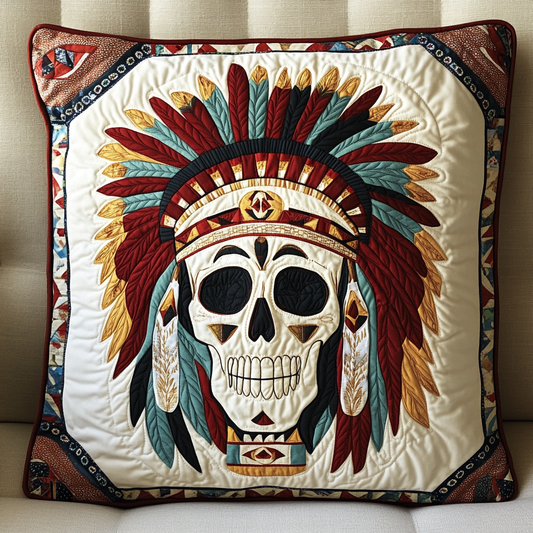 Native American Skull DAI301224169 Quilted Pillow Case