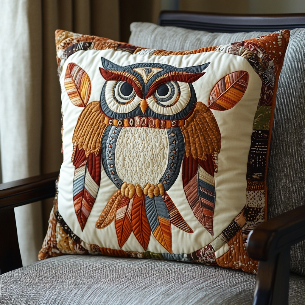 Native American Owl DAI171224152 Quilted Pillow Case