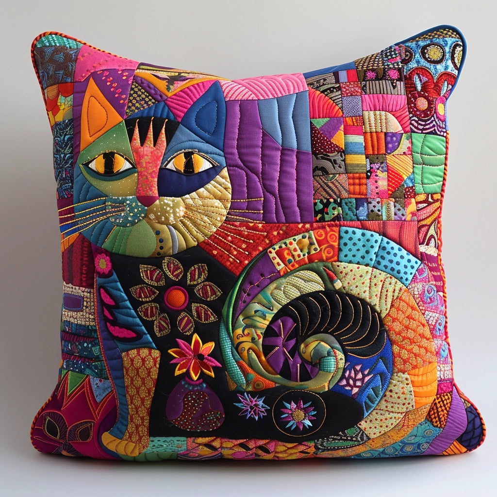 Cat TAI240424199 Quilted Pillow Case