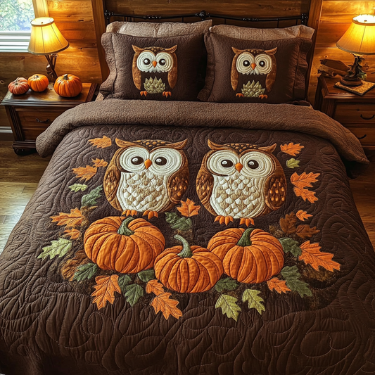 Pumpkin Owl DAI090125255 Quilt Blanket