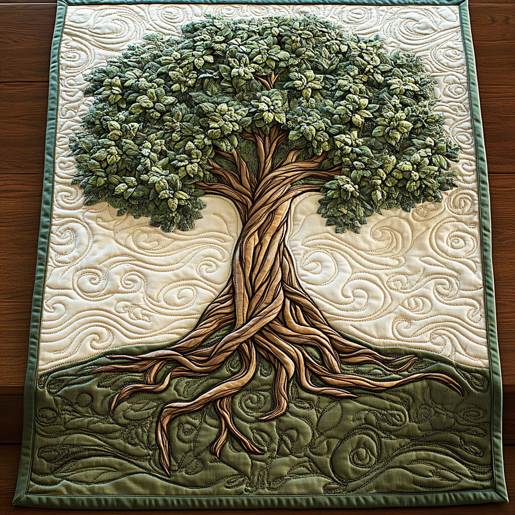 Tree Of Life TAI101224587 Quilted Table Runner