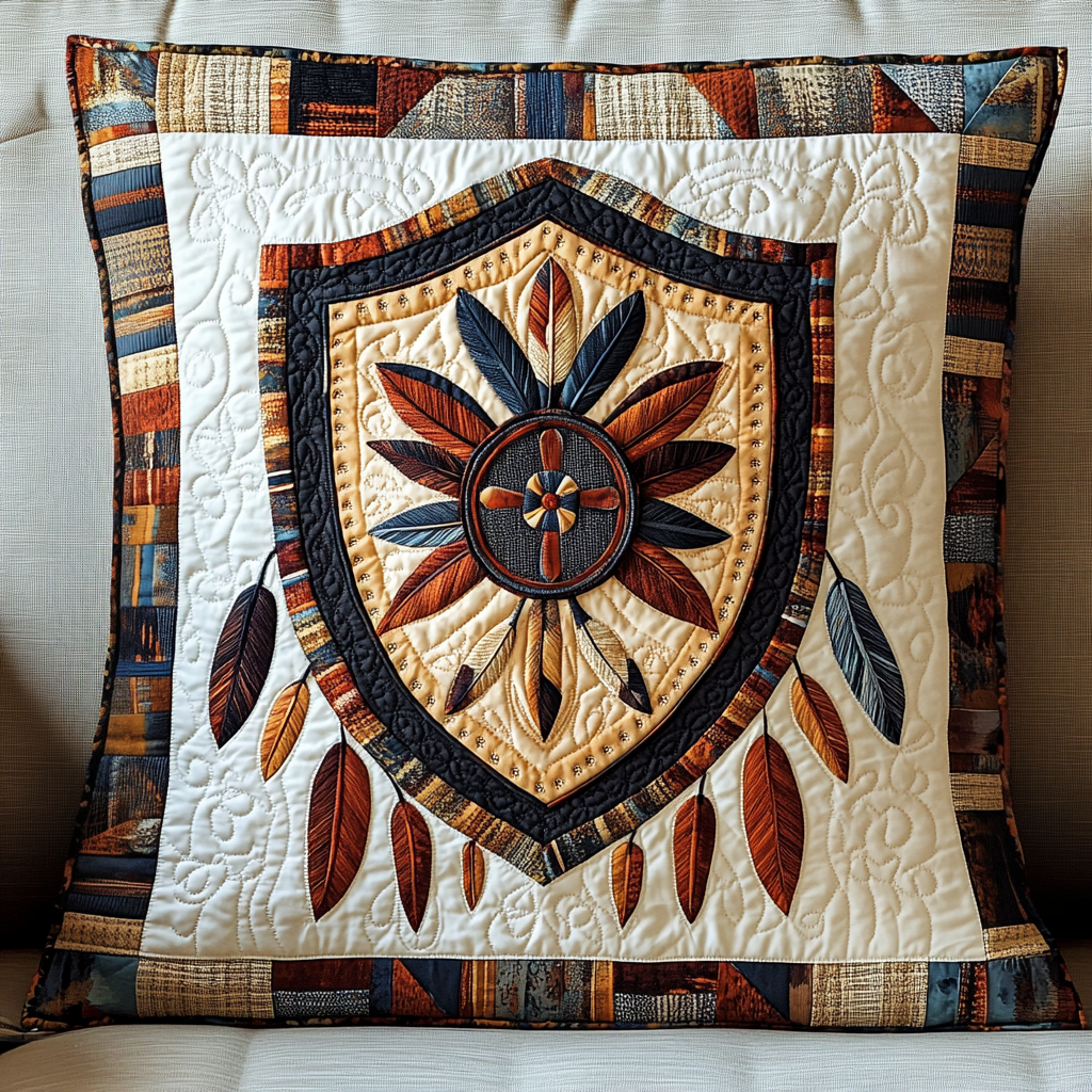 Native American Shield DAI171224118 Quilted Pillow Case