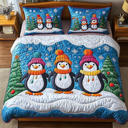 Christmas Penguin TAI201124307 Quilt Bedding Set