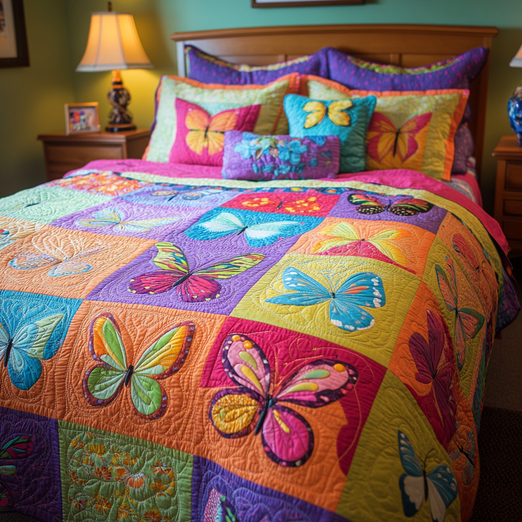 Butterfly TAI080824110 Quilt Bedding Set