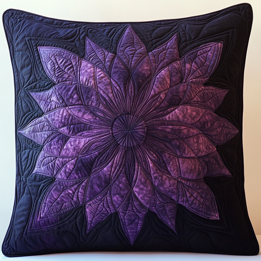 Purple Flower TAI130824127 Quilted Pillow Case