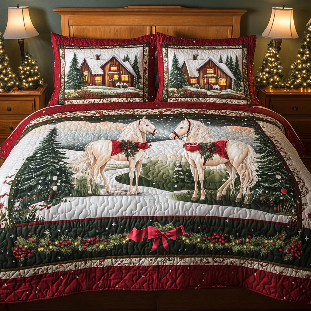 Christmas Horse TAI201124259 Quilt Bedding Set