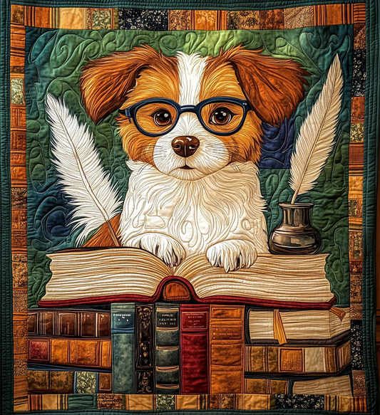 Bookish Dog DAI090125165 Quilt Blanket