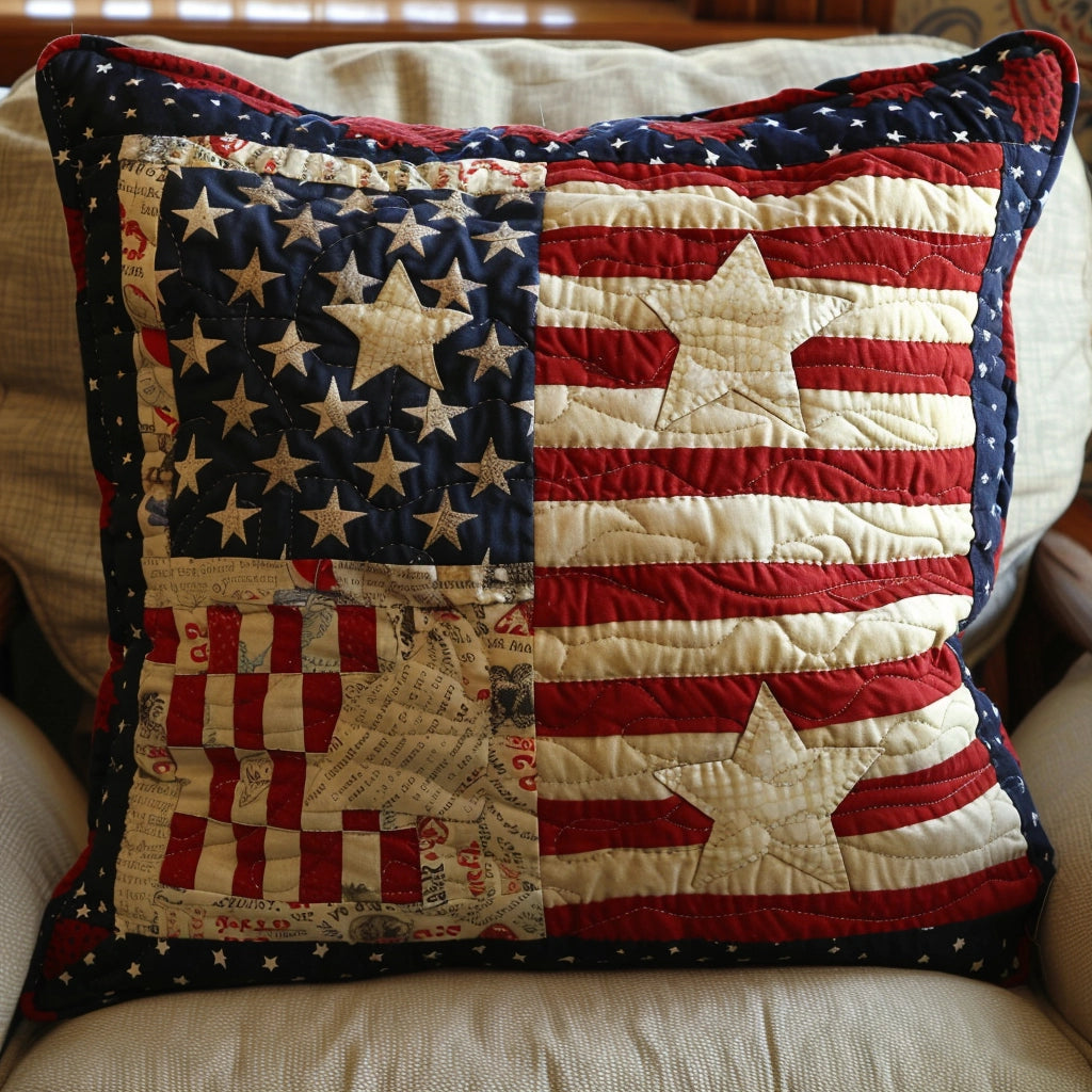 Patriotic Star TAI240424257 Quilted Pillow Case