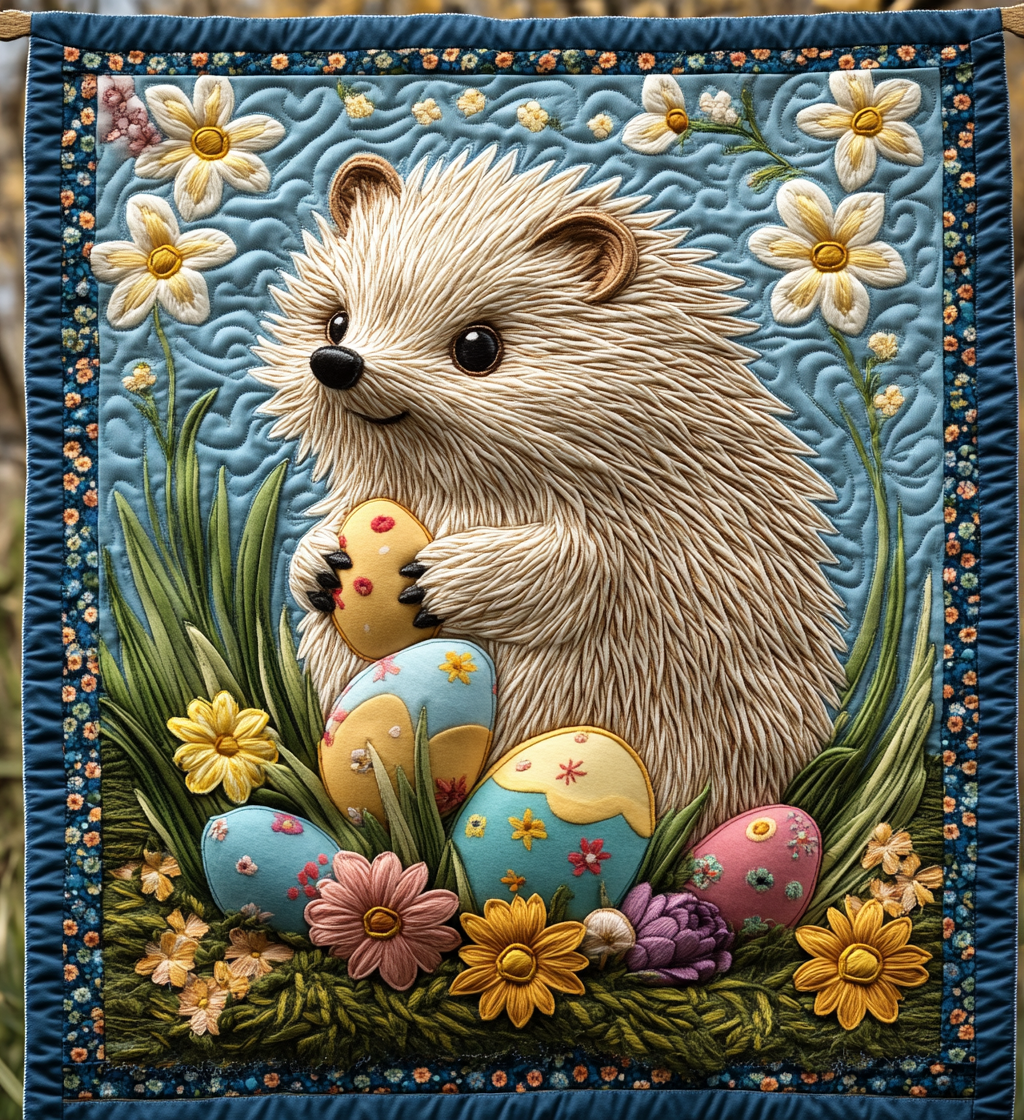 Easter Hedgehog DAI090125249 Quilt Blanket