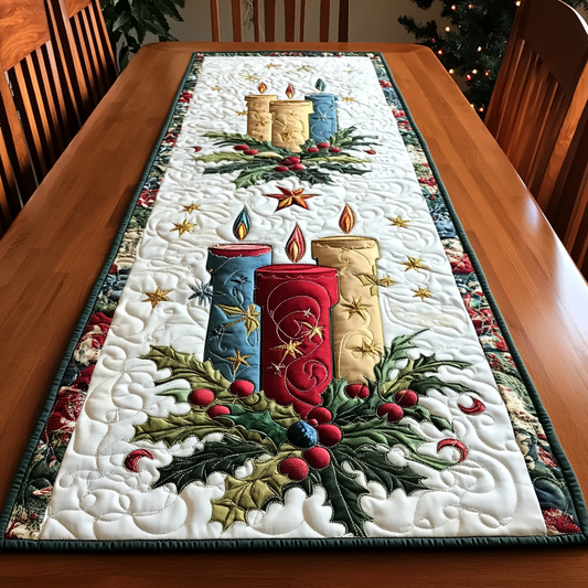 Christmas Candle DAI231124160 Quilted Table Runner