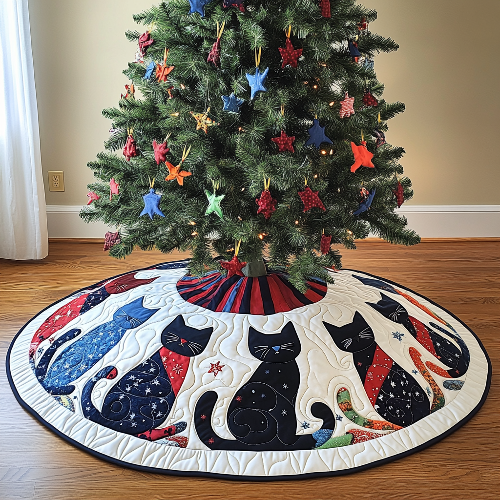 Cats TAI041024028 Quilted Tree Skirt