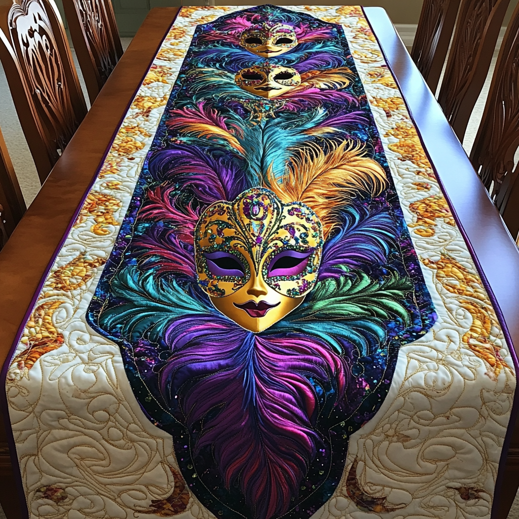 Mardi Gras DAI110225340 Quilted Table Runner