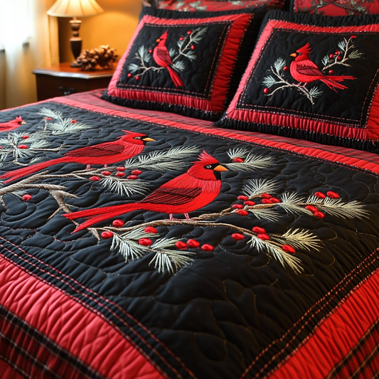 Christmas Cardinal TAI201124131 Quilt Bedding Set