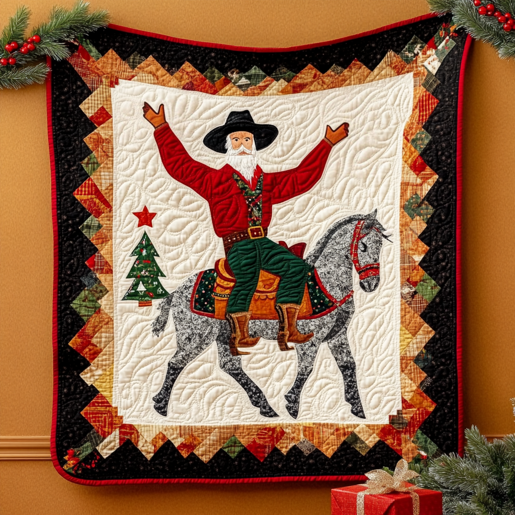 Christmas Cowboy DAI111124444 Quilt Blanket