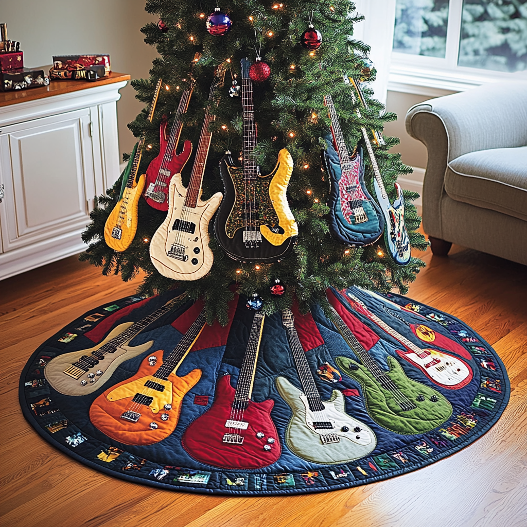 Guitar TAI041024159 Quilted Tree Skirt