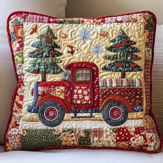 Christmas Truck TAI130824266 Quilted Pillow Case