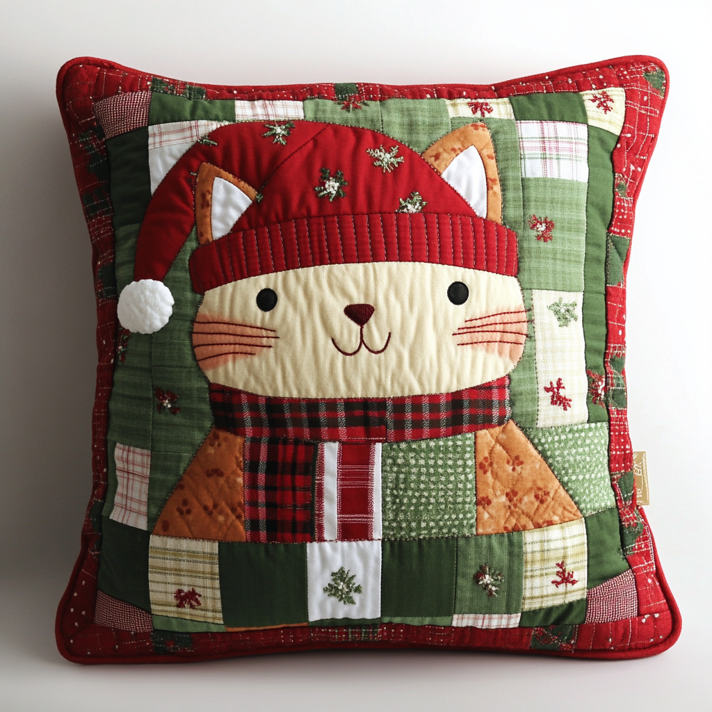 Christmas Cat DAI230924224 Quilted Pillow Case