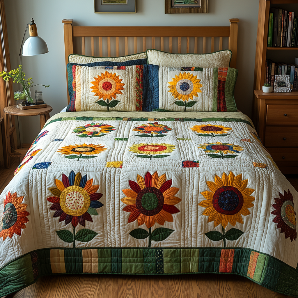 Sunflower DAI280824171 Quilt Bedding Set