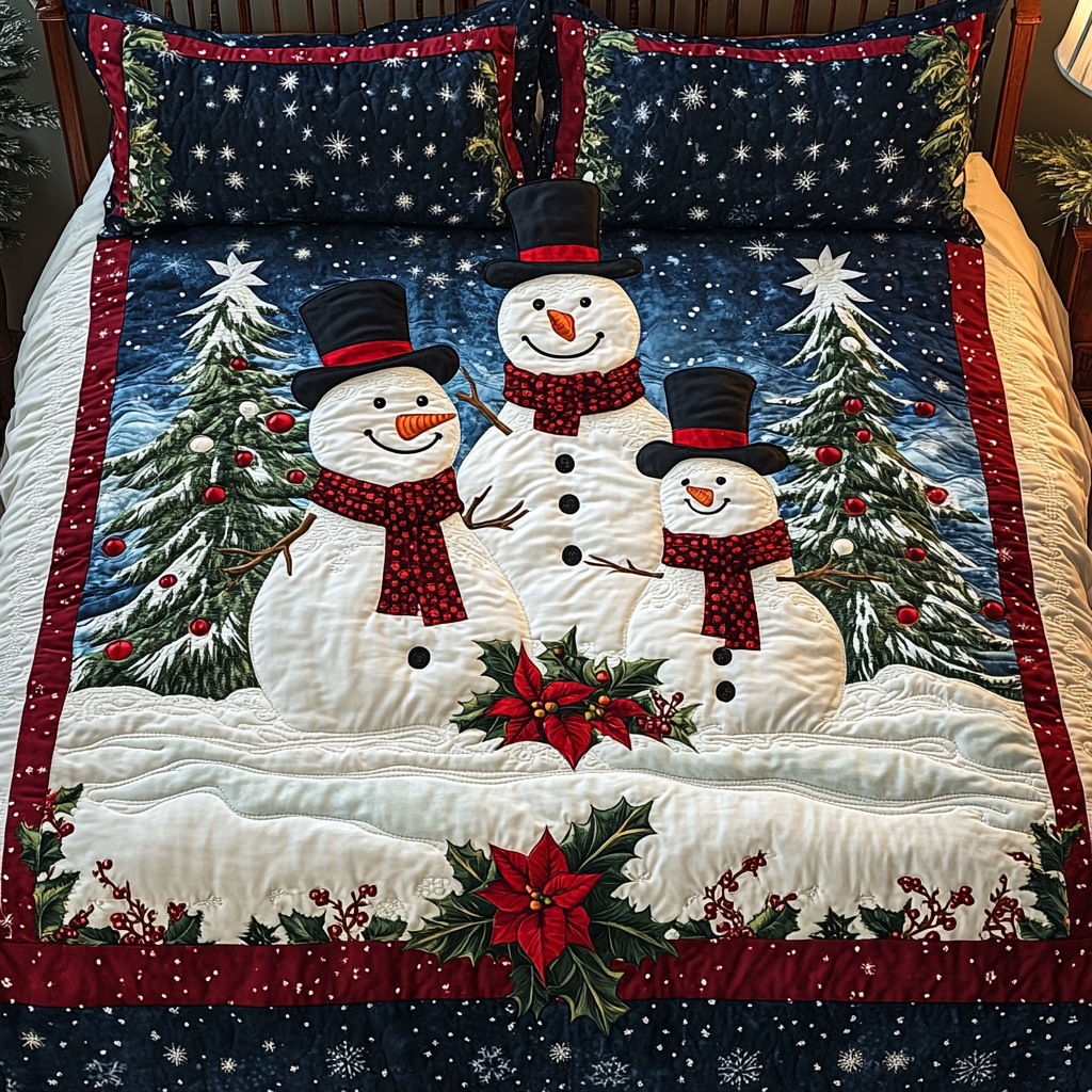 Christmas Snowman TAI141124230 Quilt Bedding Set