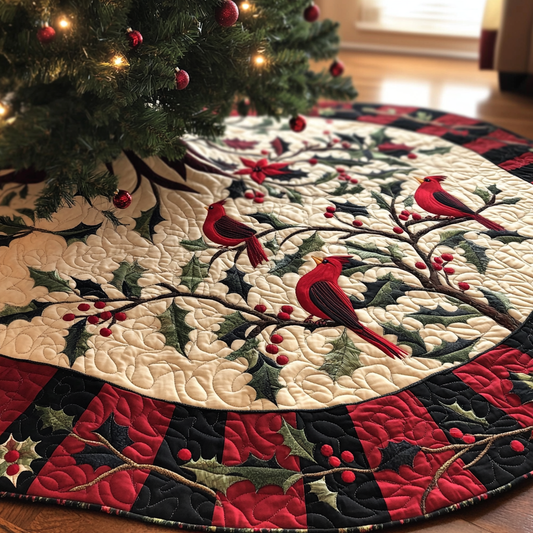 Christmas Cardinal TAI091024292 Quilted Tree Skirt